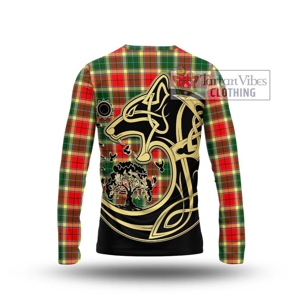 Gibson (Gibbs or Gibsone) Tartan Long Sleeve T-Shirt with Family Crest Celtic Wolf Style - Tartan Vibes Clothing