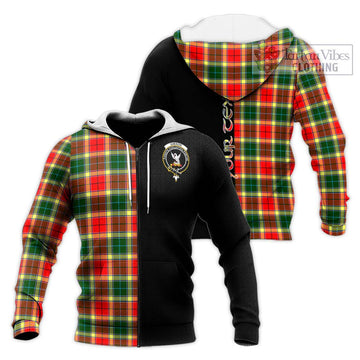 Gibson (Gibbs or Gibsone) Tartan Knitted Hoodie with Family Crest and Half Of Me Style