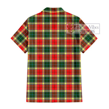 Gibson (Gibbs or Gibsone) Tartan Short Sleeve Button Shirt with Family Crest DNA In Me Style