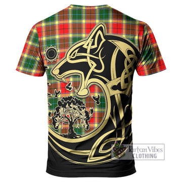 Gibson (Gibbs or Gibsone) Tartan T-Shirt with Family Crest Celtic Wolf Style