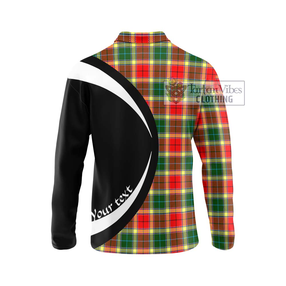 Gibson (Gibbs or Gibsone) Tartan Long Sleeve Polo Shirt with Family Crest Circle Style - Tartan Vibes Clothing