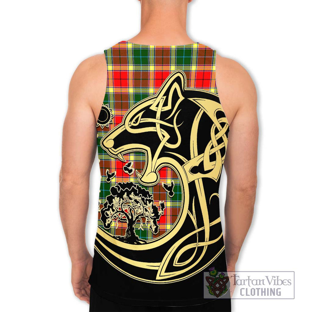 Gibson (Gibbs or Gibsone) Tartan Men's Tank Top with Family Crest Celtic Wolf Style - Tartan Vibes Clothing