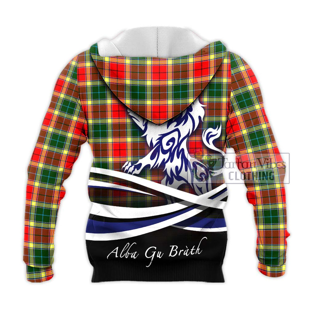 Gibson (Gibbs or Gibsone) Tartan Knitted Hoodie with Alba Gu Brath Regal Lion Emblem - Tartanvibesclothing Shop