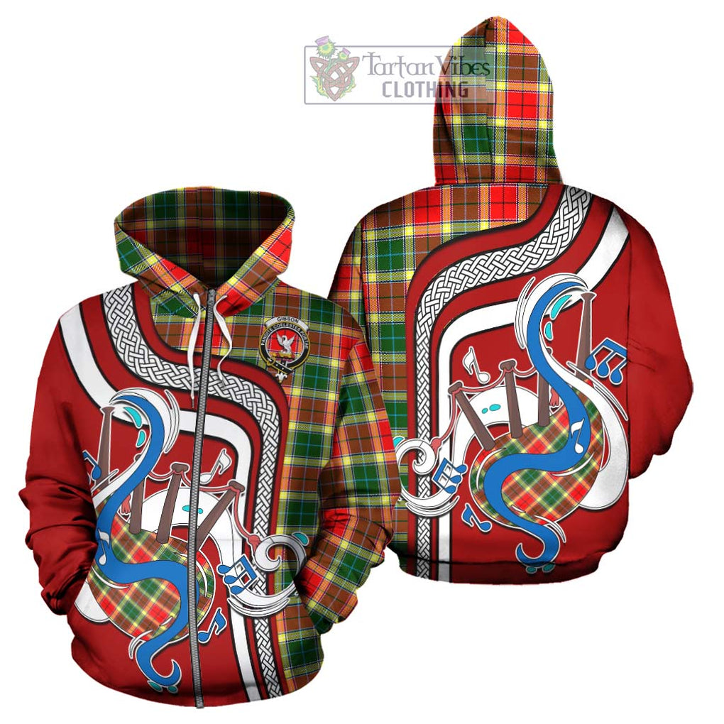 Gibson (Gibbs or Gibsone) Tartan Hoodie with Epic Bagpipe Style - Tartanvibesclothing Shop