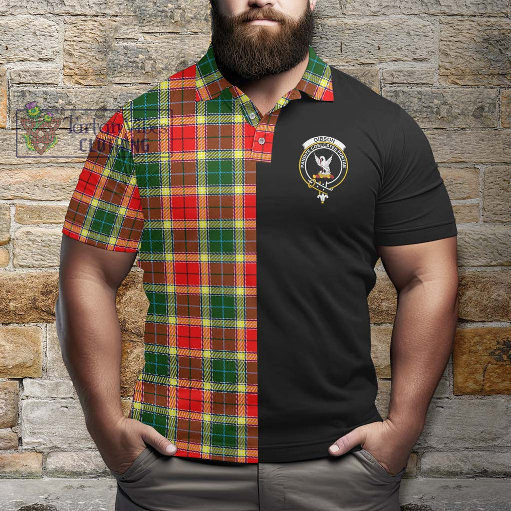 Gibson (Gibbs or Gibsone) Tartan Polo Shirt with Family Crest and Half Of Me Style - Tartanvibesclothing Shop