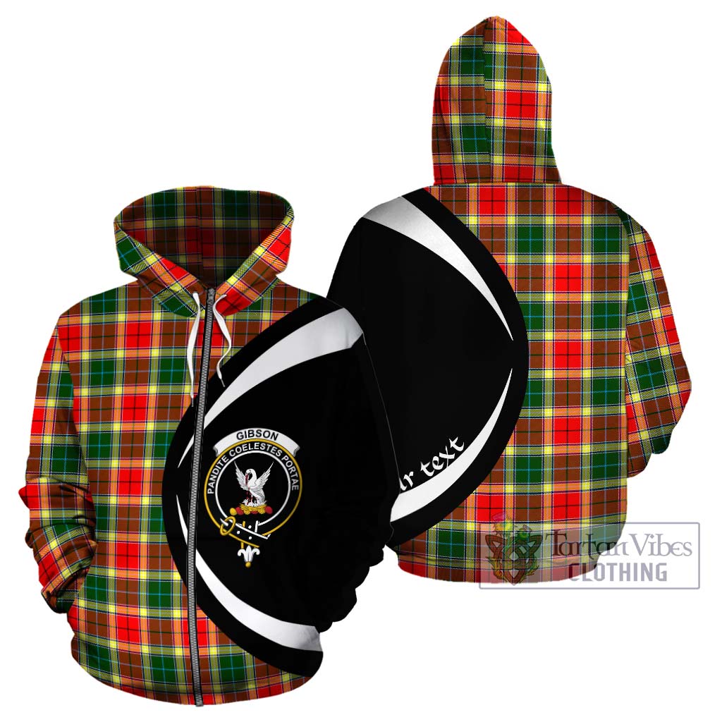 Tartan Vibes Clothing Gibson Tartan Hoodie with Family Crest Circle Style