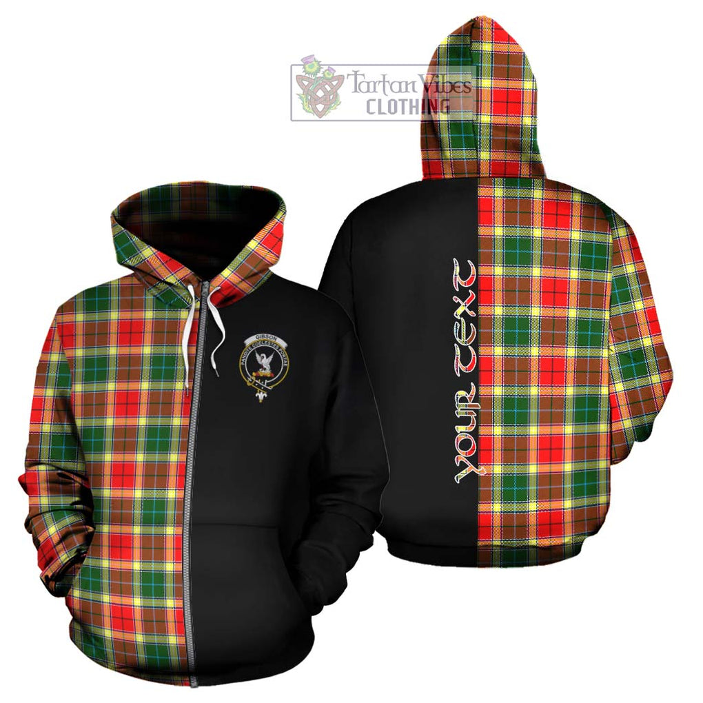 Gibson (Gibbs or Gibsone) Tartan Hoodie with Family Crest and Half Of Me Style - Tartanvibesclothing Shop