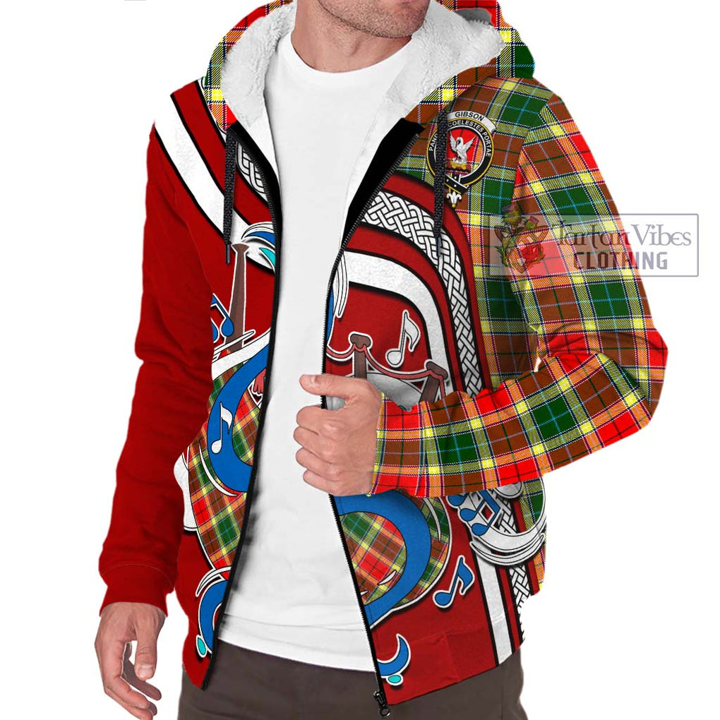 Gibson (Gibbs or Gibsone) Tartan Sherpa Hoodie with Epic Bagpipe Style Unisex - Tartanvibesclothing Shop