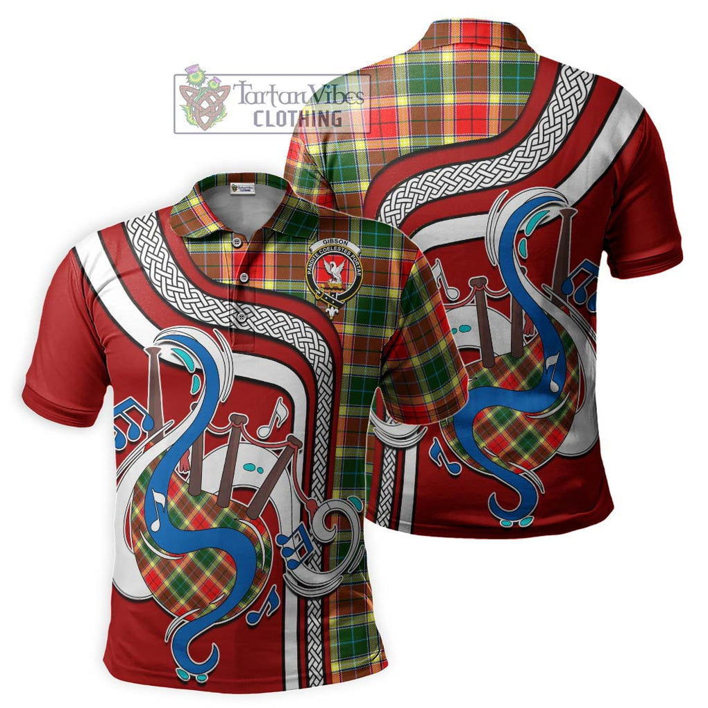 Tartan Vibes Clothing Gibson Tartan Polo Shirt with Epic Bagpipe Style