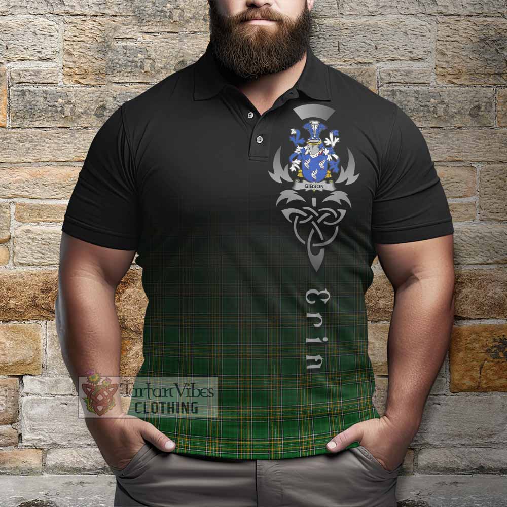 Gibson Irish Clan Polo Shirt with Coat of Arms Erin Go Bragh Celtic Inspired - Tartan Vibes Clothing