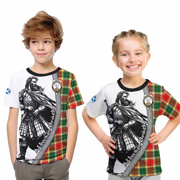 Gibson (Gibbs or Gibsone) Tartan Clan Crest Kid T-Shirt with Highlander Warrior Celtic Style