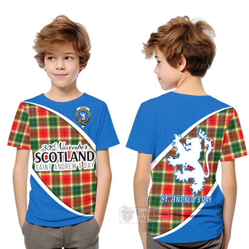 Gibson (Gibbs or Gibsone) Family Crest Tartan Kid T-Shirt Celebrate Saint Andrew's Day in Style