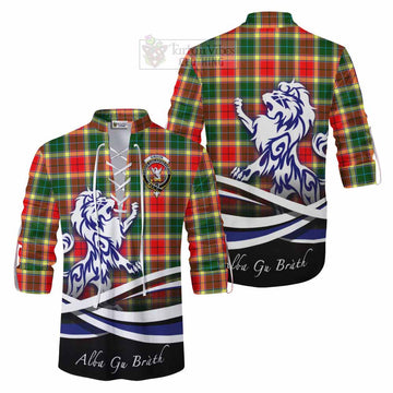 Gibson (Gibbs or Gibsone) Tartan Ghillie Kilt Shirt with Alba Gu Brath Regal Lion Emblem