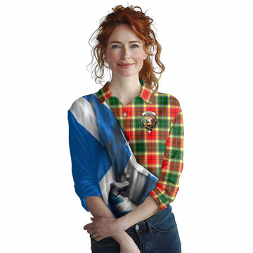 Gibson (Gibbs or Gibsone) Tartan Women's Casual Shirt with Family Crest Scotland Patriotic Style