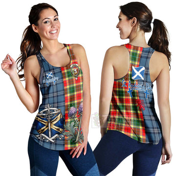 Gibson (Gibbs or Gibsone) Tartan Women's Racerback Tanks Happy St. Andrew's Day Half Tartan Style