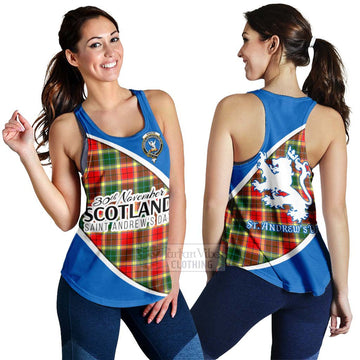 Gibson (Gibbs or Gibsone) Family Crest Tartan Women's Racerback Tanks Celebrate Saint Andrew's Day in Style