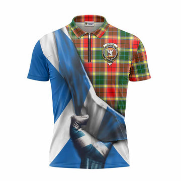 Gibson (Gibbs or Gibsone) Tartan Zipper Polo Shirt with Family Crest Scotland Patriotic Style