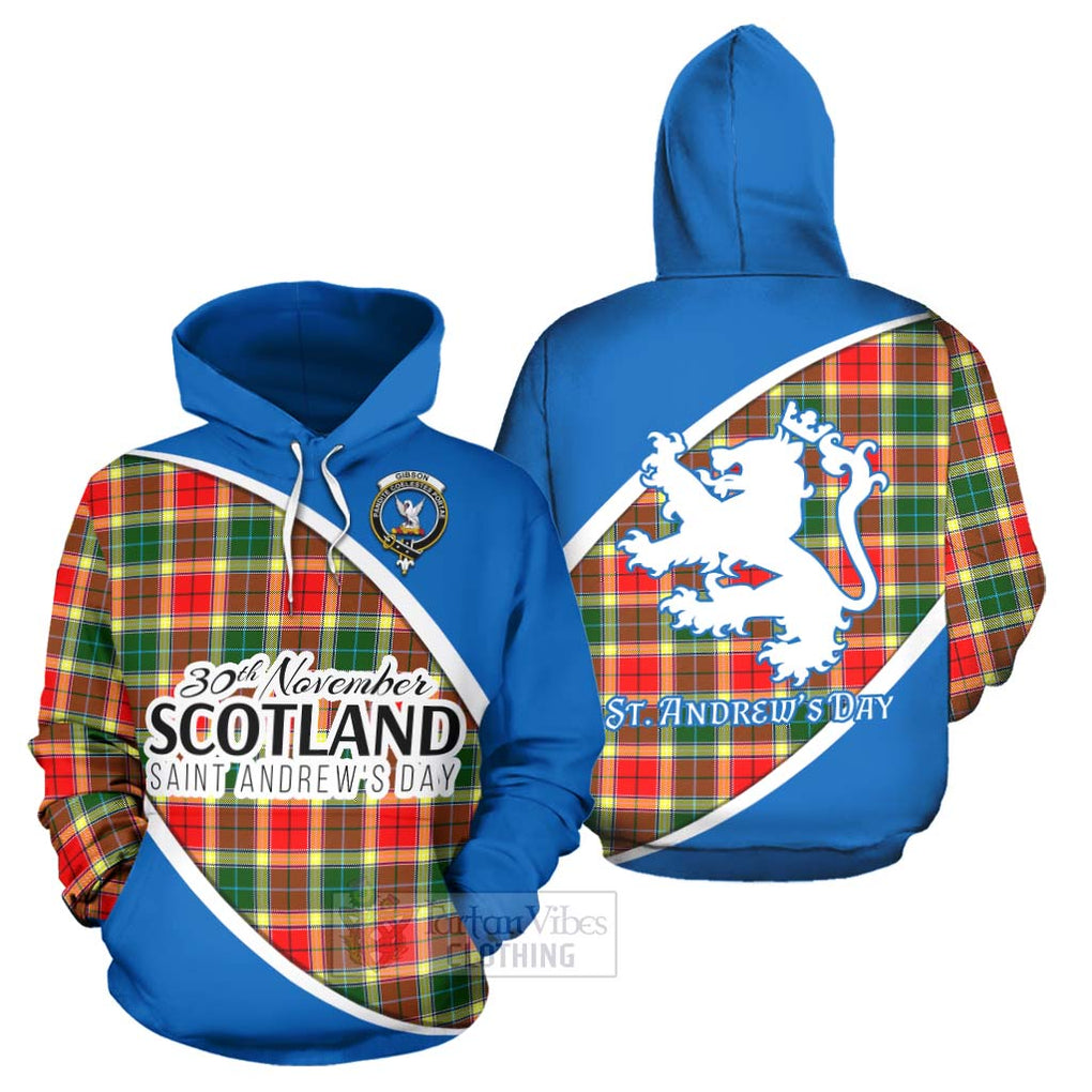 Tartan Vibes Clothing Gibson (Gibbs or Gibsone) Family Crest Tartan Hoodie Celebrate Saint Andrew's Day in Style