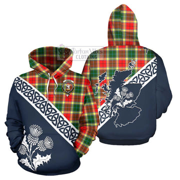 Gibson (Gibbs or Gibsone) Tartan Hoodie Featuring Thistle and Scotland Map