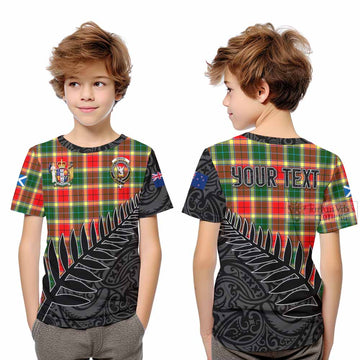 Gibson (Gibbs or Gibsone) Crest Tartan Kid T-Shirt with New Zealand Silver Fern Half Style