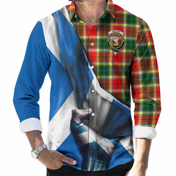 Gibson (Gibbs or Gibsone) Tartan Long Sleeve Button Shirt with Family Crest Scotland Patriotic Style