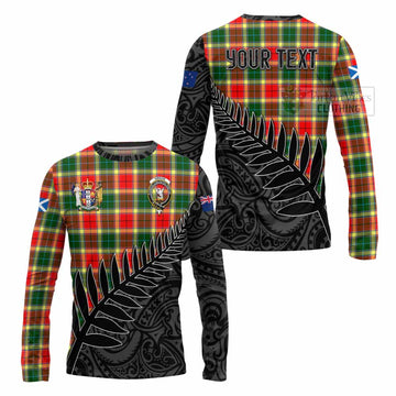 Gibson (Gibbs or Gibsone) Crest Tartan Long Sleeve T-Shirt with New Zealand Silver Fern Half Style