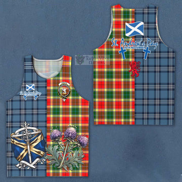 Gibson (Gibbs or Gibsone) Tartan Men's Tank Top Happy St. Andrew's Day Half Tartan Style