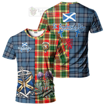 Gibson (Gibbs or Gibsone) Tartan T-Shirt Happy St. Andrew's Day Half Tartan Style