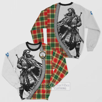 Gibson (Gibbs or Gibsone) Tartan Clan Crest Sweatshirt with Highlander Warrior Celtic Style