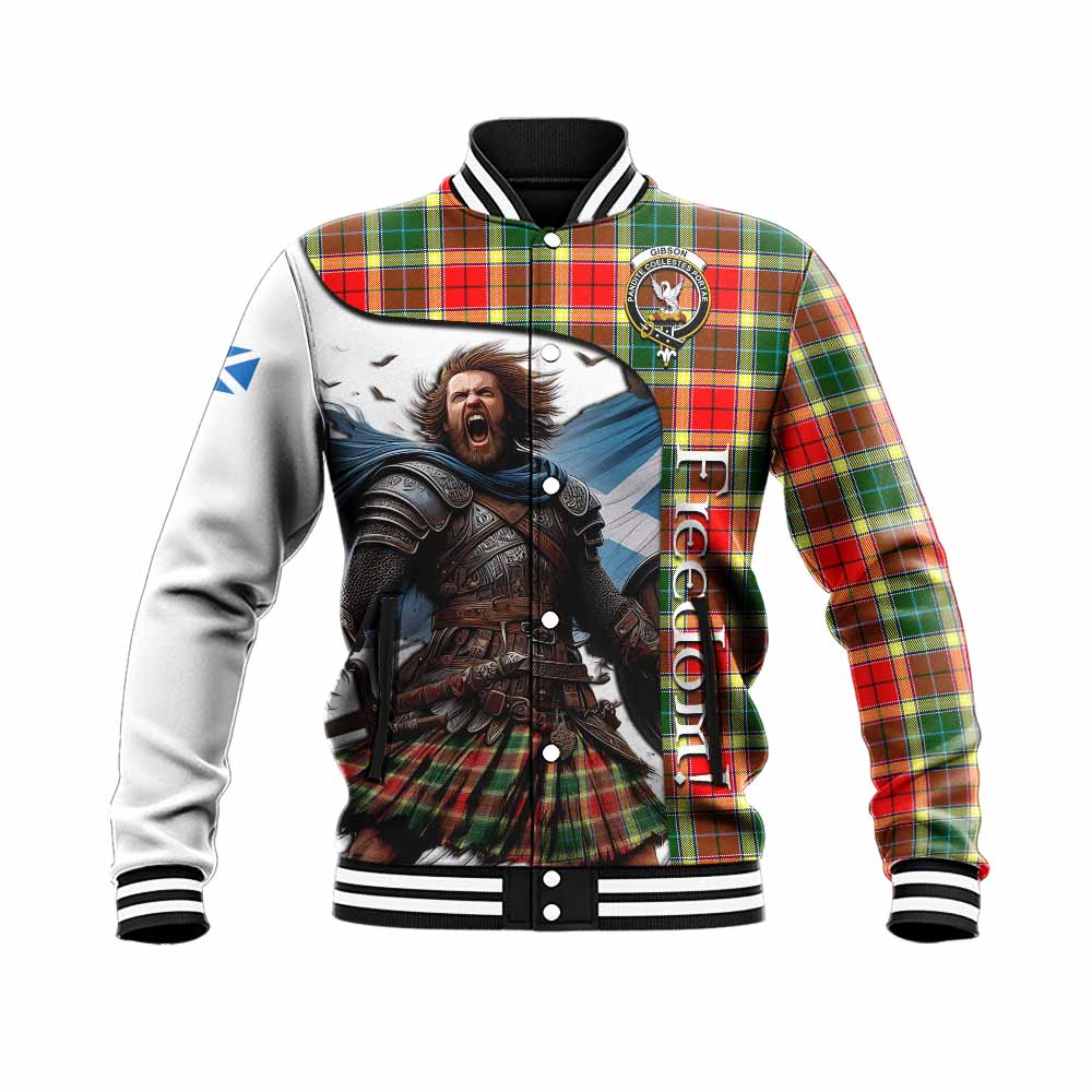 Tartan Vibes Clothing Gibson (Gibbs or Gibsone) Crest Tartan Baseball Jacket Inspired by the Freedom of Scottish Warrior