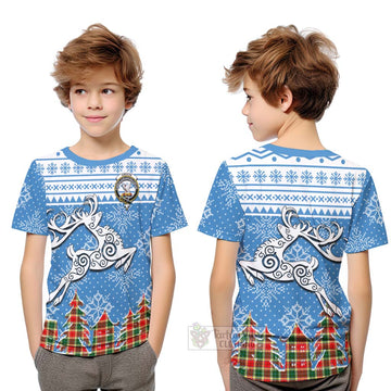 Gibson (Gibbs or Gibsone) Clan Christmas Kid T-Shirt Celtic Reindeer Style