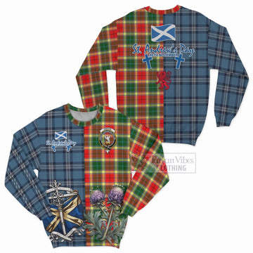 Gibson (Gibbs or Gibsone) Tartan Sweatshirt Happy St. Andrew's Day Half Tartan Style