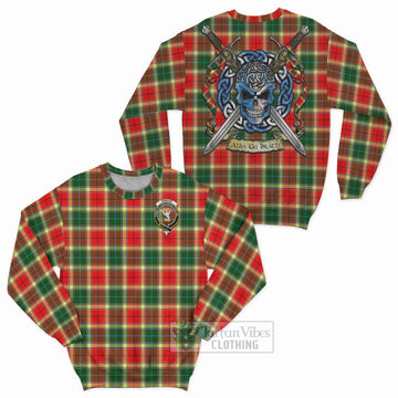 Gibson (Gibbs or Gibsone) Tartan Sweatshirt with Family Crest Celtic Skull Style