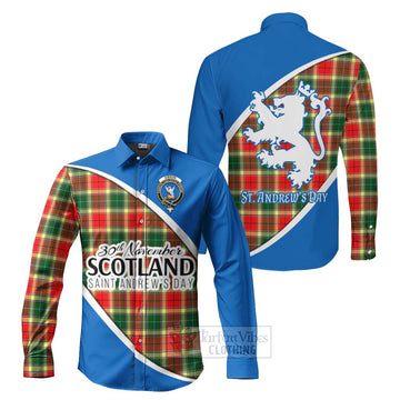 Gibson (Gibbs or Gibsone) Family Crest Tartan Long Sleeve Button Shirt Celebrate Saint Andrew's Day in Style