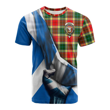 Gibson (Gibbs or Gibsone) Tartan Cotton T-shirt with Family Crest Scotland Patriotic Style