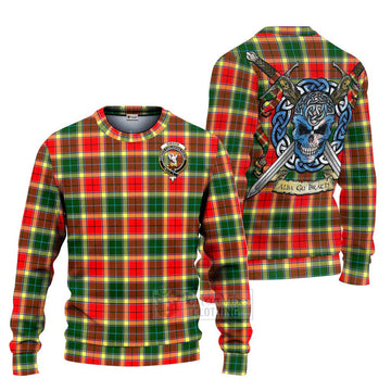 Gibson (Gibbs or Gibsone) Tartan Ugly Sweater with Family Crest Celtic Skull Style