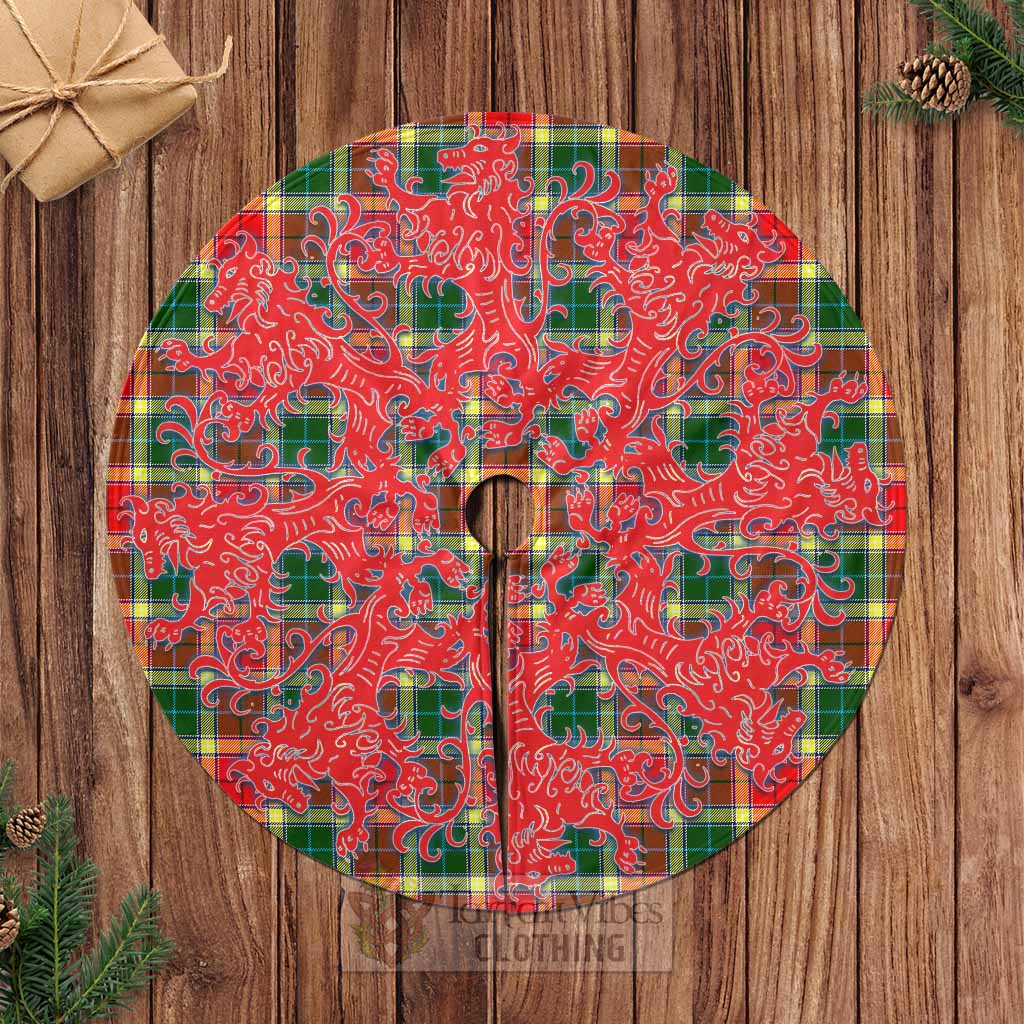 Tartan Vibes Clothing Gibson (Gibbs or Gibsone) Tartan Christmas Tree Skirt Lion Rampant Style