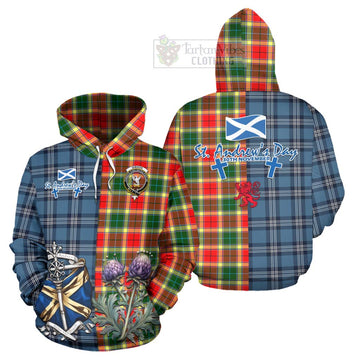 Gibson (Gibbs or Gibsone) Tartan Hoodie Happy St. Andrew's Day Half Tartan Style