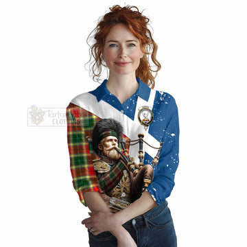 Gibson (Gibbs or Gibsone) Tartan Women's Casual Shirt with Family Crest Scottish Bagpiper Vibes