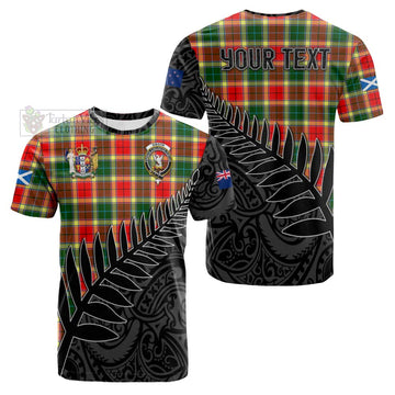 Gibson (Gibbs or Gibsone) Crest Tartan Cotton T-shirt with New Zealand Silver Fern Half Style