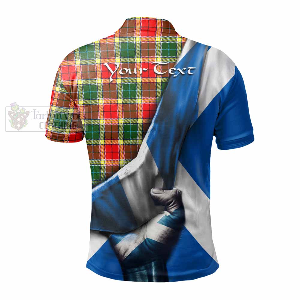 Tartan Vibes Clothing Gibson (Gibbs or Gibsone) Tartan Polo Shirt with Family Crest Scotland Patriotic Style