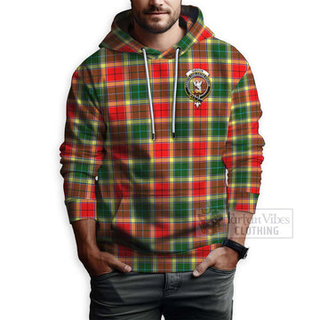 Gibson (Gibbs or Gibsone) Tartan Hoodie with Family Crest and Bearded Skull Holding Bottles of Whiskey