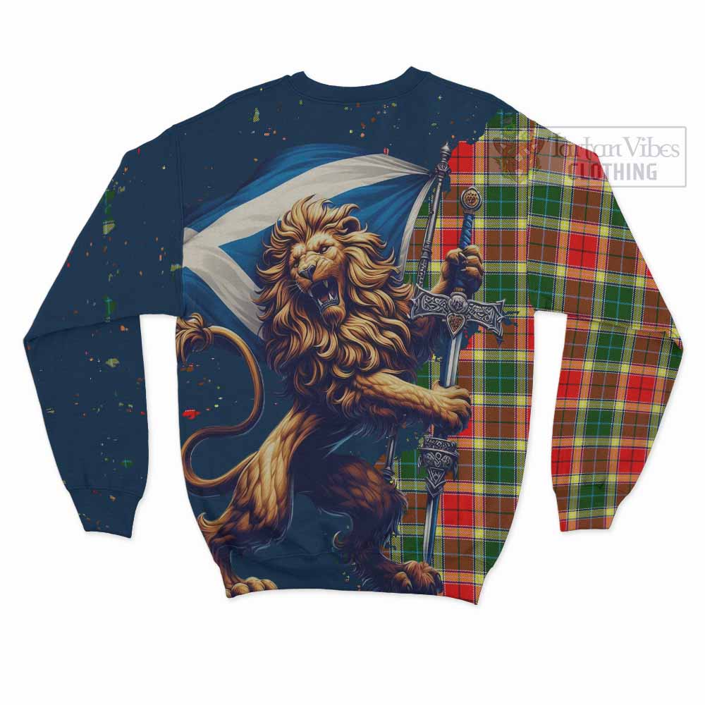 Tartan Vibes Clothing Gibson (Gibbs or Gibsone) Tartan Family Crest Sweatshirt with Scottish Majestic Lion