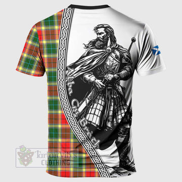 Gibson (Gibbs or Gibsone) Tartan Clan Crest T-Shirt with Highlander Warrior Celtic Style