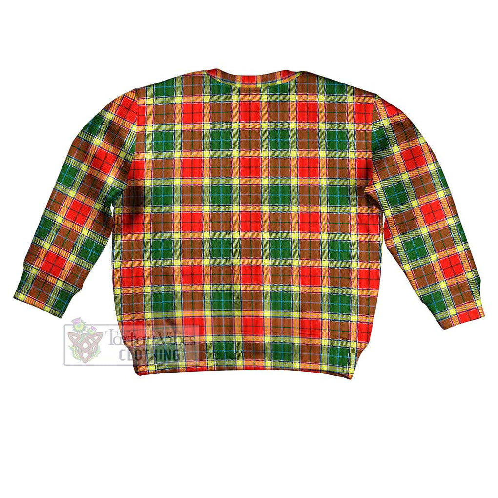 Tartan Vibes Clothing Gibson (Gibbs or Gibsone) Tartan Kid Ugly Sweater with Family Crest