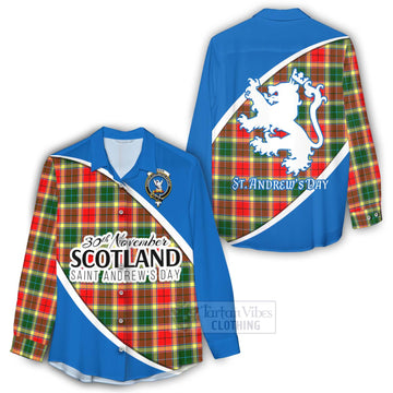 Gibson (Gibbs or Gibsone) Family Crest Tartan Women's Casual Shirt Celebrate Saint Andrew's Day in Style