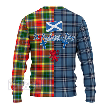 Gibson (Gibbs or Gibsone) Tartan Knitted Sweater Happy St. Andrew's Day Half Tartan Style