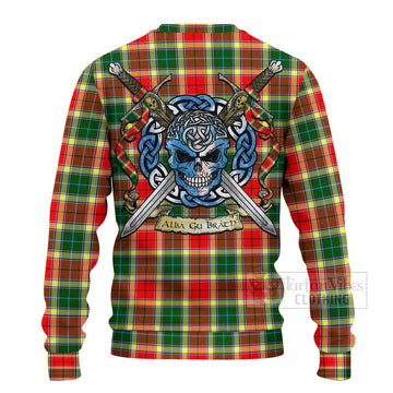 Gibson (Gibbs or Gibsone) Tartan Ugly Sweater with Family Crest Celtic Skull Style