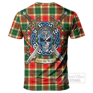 Gibson (Gibbs or Gibsone) Tartan T-Shirt with Family Crest Celtic Skull Style