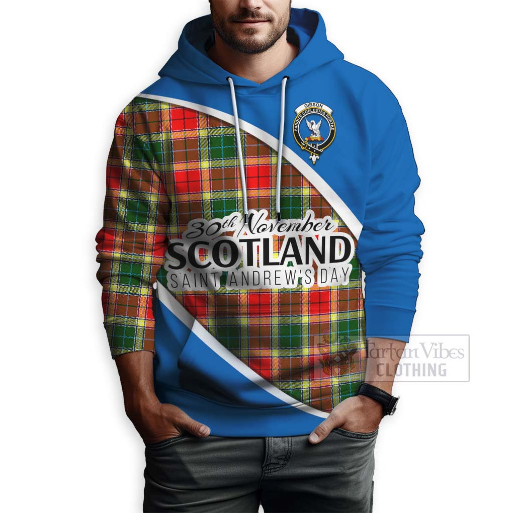 Tartan Vibes Clothing Gibson (Gibbs or Gibsone) Family Crest Tartan Hoodie Celebrate Saint Andrew's Day in Style